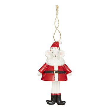 Kit Kemp Mouse Santa Bell Ornament